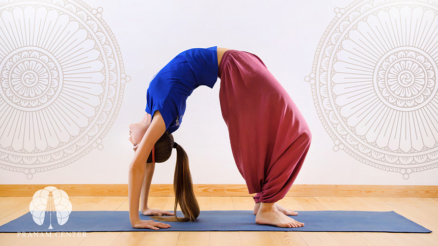 Bridge pose photo
