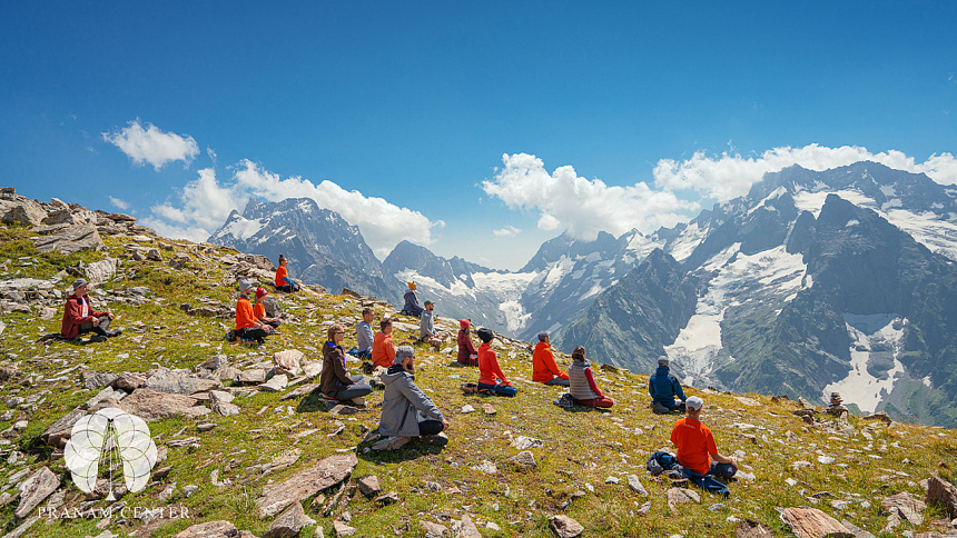 Pranayama in the mountains photo