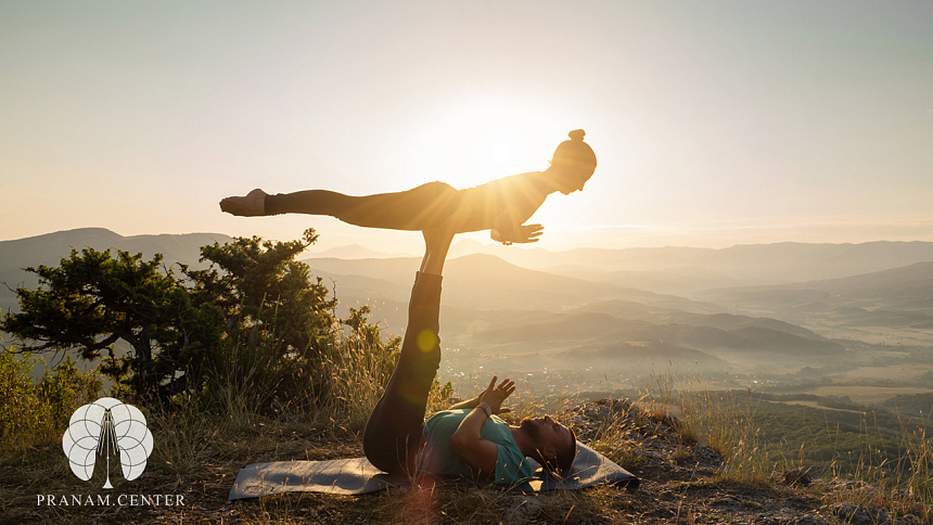 Yoga and the sun photo