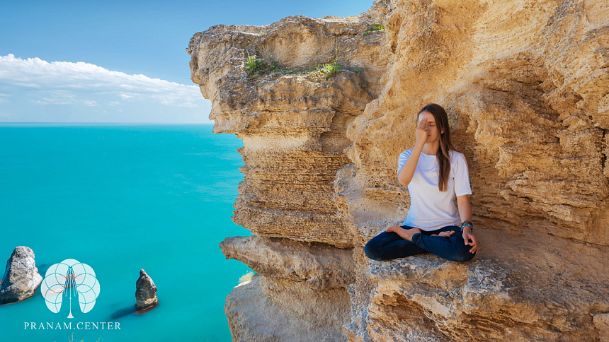 The second step (intermediate level) of Ashtanga Vinyasa Yoga - Nadi Shodhana or channel cleansing