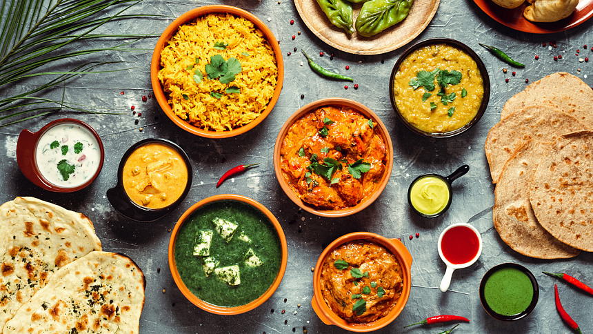 A variety of spicy foods in ayurveda photo