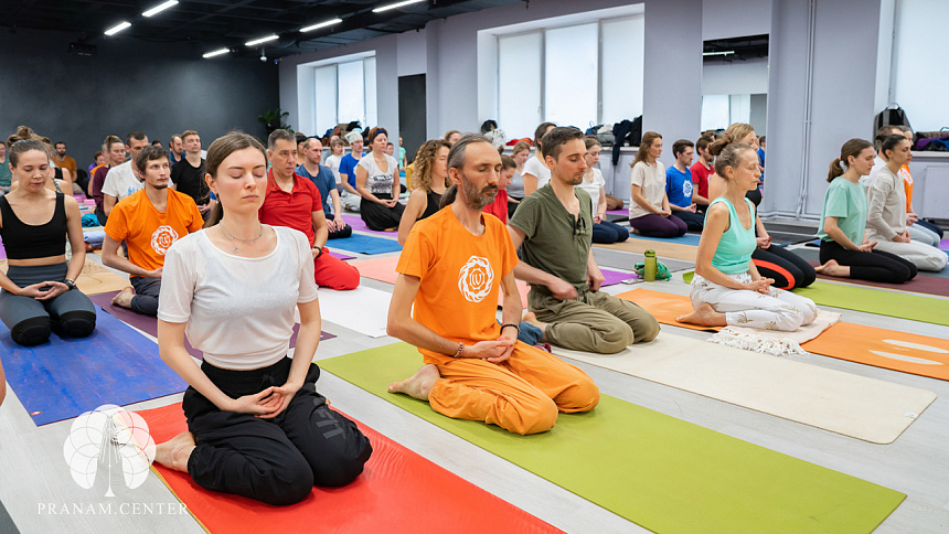 Warming up before yoga photo