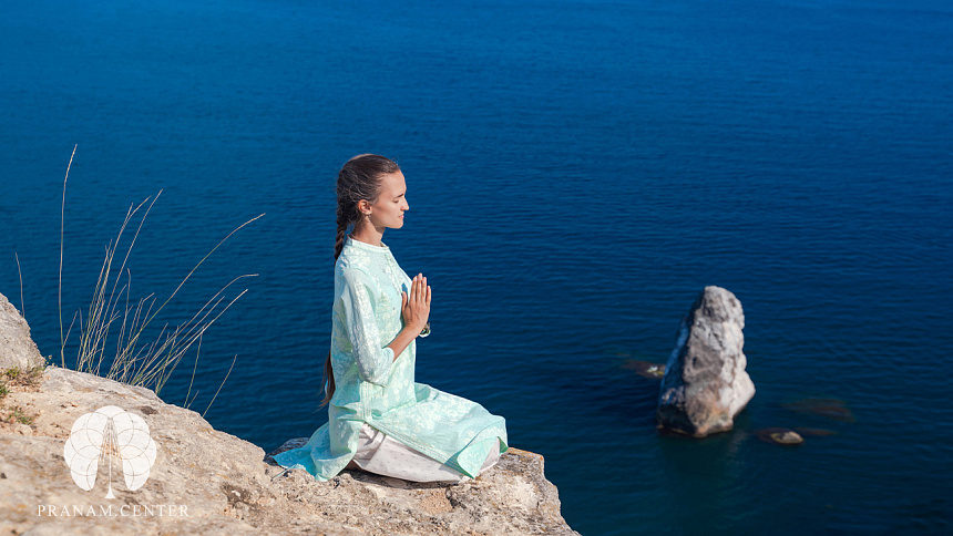 Vajrasana by the sea photo
