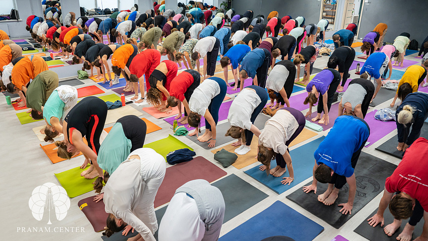 Warming up before yoga photo
