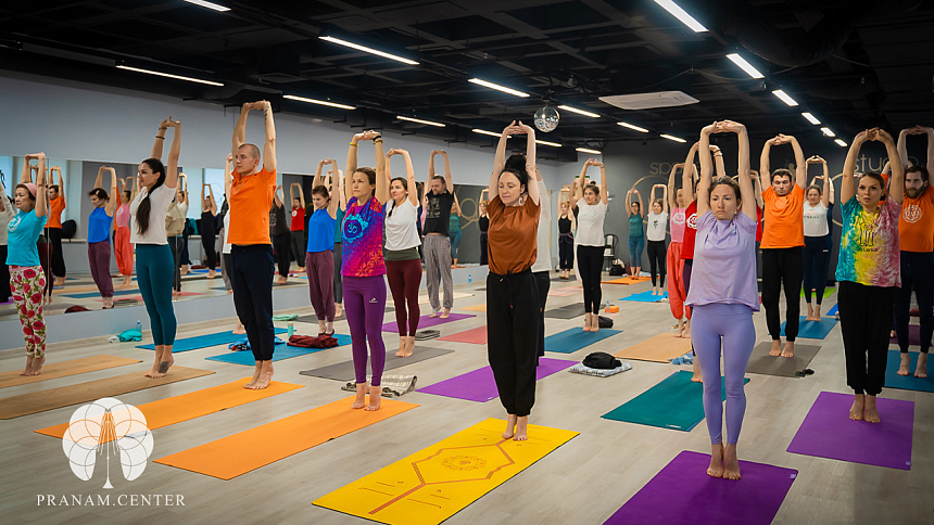 Warm-up before yoga photo